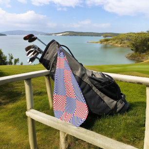 Rode blauwe kruisstrepen golfhanddoek