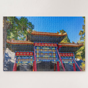 Rode Blauwe Poort Jade Bloem Eiland Legpuzzel