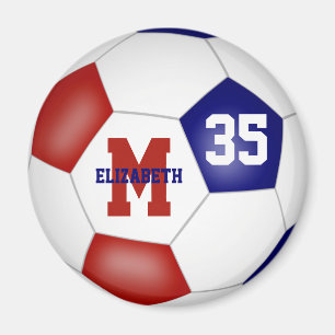 rode blauwe school kleuren kinder voetbalteams cad magneet