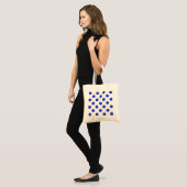 Rode blauwe stippen tote bag (Voorkant (model))