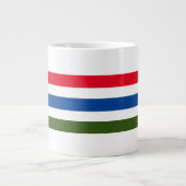 rode blauwe streep op witte achtergrond extra grote beker (Voorkant)