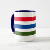  rode blauwe streep op witte achtergrond mok (Voorkant links)