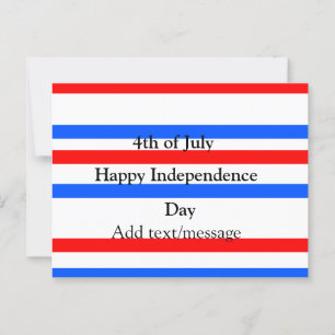 Rode blauwe strepen onafhankelijkheidsdag 4 juli briefkaart