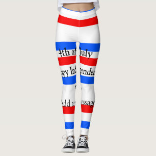 Rode blauwe strepen onafhankelijkheidsdag 4 juli leggings