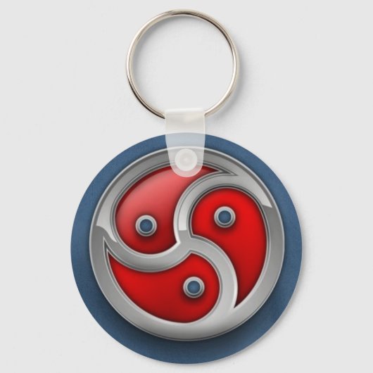 rode blauwe triskellion sleutelhanger (Voorkant)