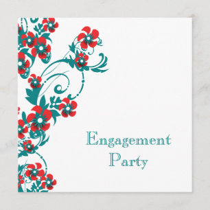 Rode blauwe verloving bruiloft PERSONALIZE Kaart