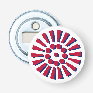 Rode & Blauwe Vuurwerk Flesopener Button Flesopener