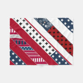 Rode blauwe witte nationale patriottische achtergr fleece deken (Voorkant (Horizontaal))
