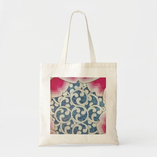 RODE BLAUWE WITWAVELS, ABSTRACTE ZWISSELS TOTE BAG (Voorkant)