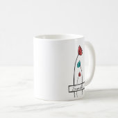 rode Blauwgroen bloem Koffiemok (Voorkant rechts)