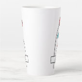 rode Blauwgroen bloem Latte Mok (Voorkant)