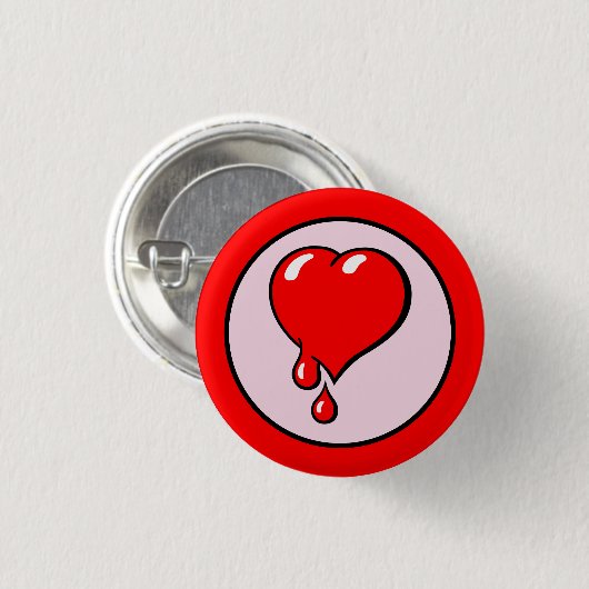  rode bloedbloeding Harde Pop Ronde Button 3,2 Cm (Voorkant /achterkant)