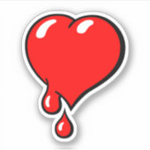  rode bloedbloeding Harde Pop Sticker (Voorkant)