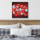 rode bloedcellen met leukocyten canvas afdruk (Insitu (Slaapkamer))