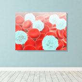rode bloedcellen met witte bloedcellen canvas afdruk (Insitu (Houten vloer))