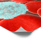 rode bloedcellen met witte bloedcellen poster (Hoek)