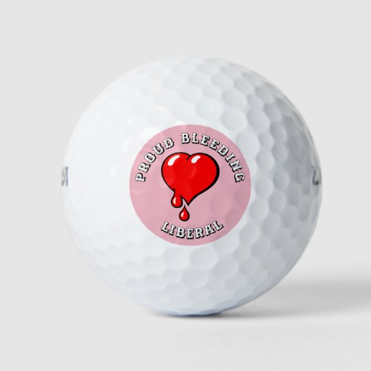 Rode bloedend hart liberaal golfballen (Voorkant)