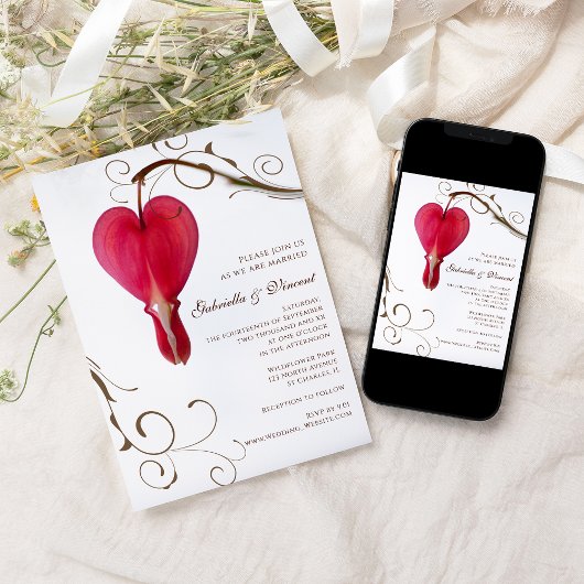 Rode bloeding Hearts Weddenschap Kaart