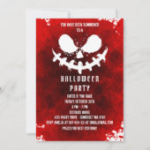 Rode bloedscheurende gezichten van halloween pompo kaart (Voorkant)