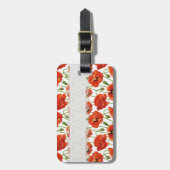 Rode bloeiende papavery bagagelabel (Voorkant verticaal)