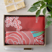 Rode Bloem Abstracte Stijl persoonlijke naam Tissuepapier (Geschenk)