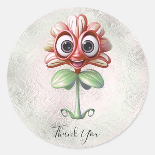 Rode Bloem Bedankt Sticker (Voorkant)