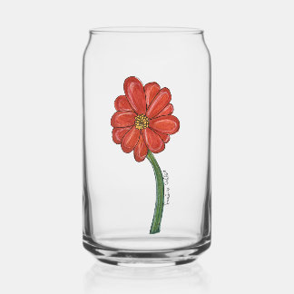 Rode Bloem Blikvorm Glas
