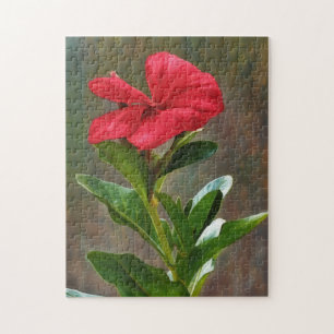 Rode Bloem Bloemschilderkunst Tuin Puzzel