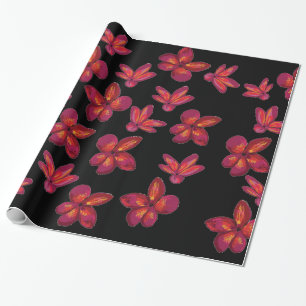 Rode bloem cadeaupapier