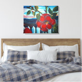 Rode Bloem Camping Canvas Afdruk (Insitu (Slaapkamer))