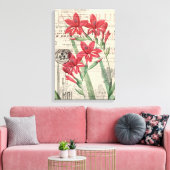 Rode Bloem Collage Canvas Afdruk (Insitu (Woonkamer))