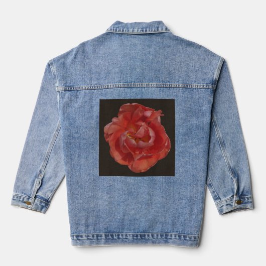 rode bloem denim jacket (Achterkant)