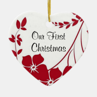rode bloem Eerste kerstversiering Keramisch Ornament