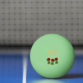 Rode bloem en groene bladeren, aangepaste naam pingpongballen (Net)
