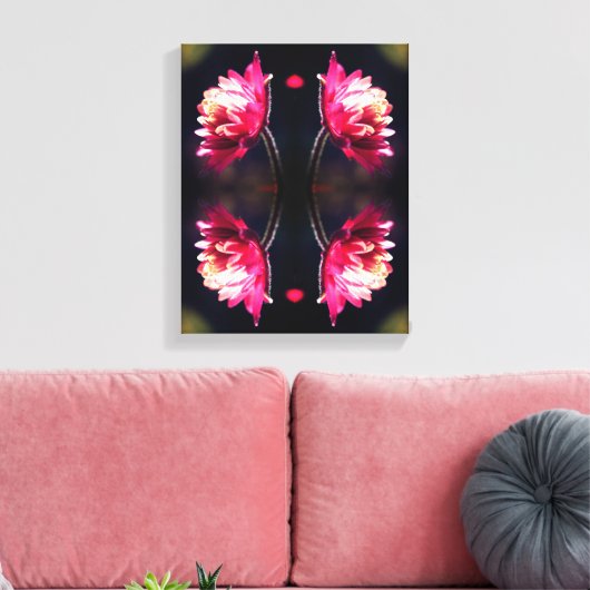 Rode bloem in zonlicht Close-up Abstract Canvas Afdruk (Insitu (Woonkamer))