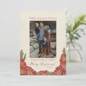 Rode Bloem Kerstkaart (Staand voorkant)