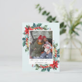 Rode Bloem Kerstmis Pijnboom Naald Grappig Bericht Briefkaart (Staand voorkant)