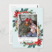 Rode Bloem Kerstmis Pijnboom Naald Grappig Bericht Briefkaart (Voorkant / Achterkant)