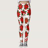 Rode bloem leggings (Voorkant)