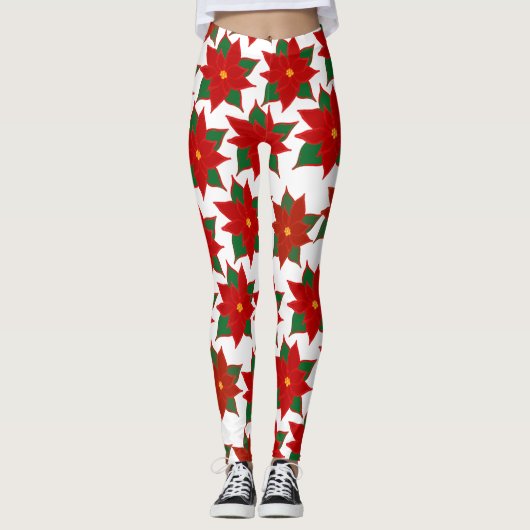 Rode bloem leggings (Voorkant)