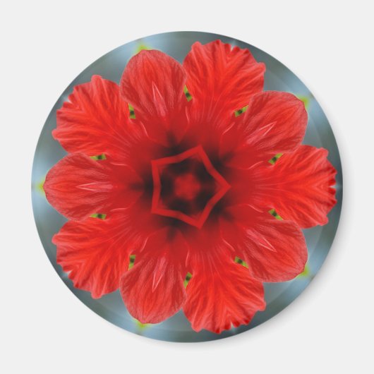 Rode Bloem Magneet (Voorkant)