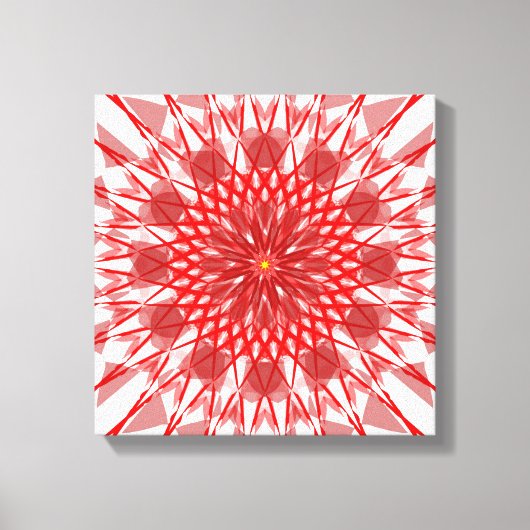 Rode Bloem mandala Canvas Kunst (Voorkant)