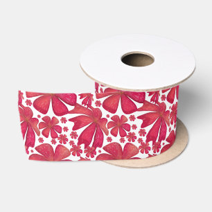 Rode bloem naadloos patroon, elegante bloem herhal lint