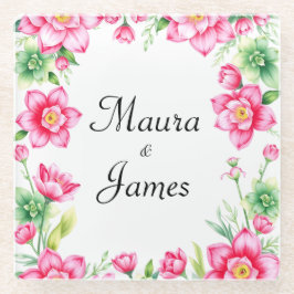 Rode Bloem Onderzetter Glazen Onderzetter