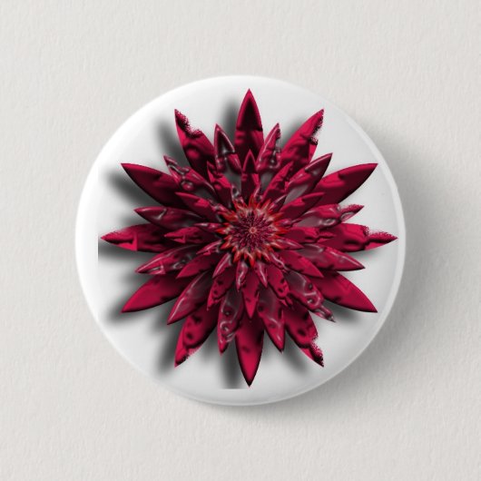rode bloem ronde button 5,7 cm (Voorkant)