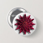 rode bloem ronde button 5,7 cm (Voorkant /achterkant)