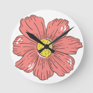 Rode bloem ronde klok