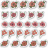 Rode bloem stickers (Voorkant)