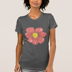 Rode bloem t-shirt