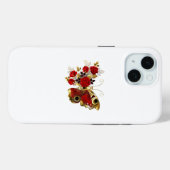 Rode bloem vlinder met rode rozen Case-Mate iPhone case (Achterkant (horizontaal))